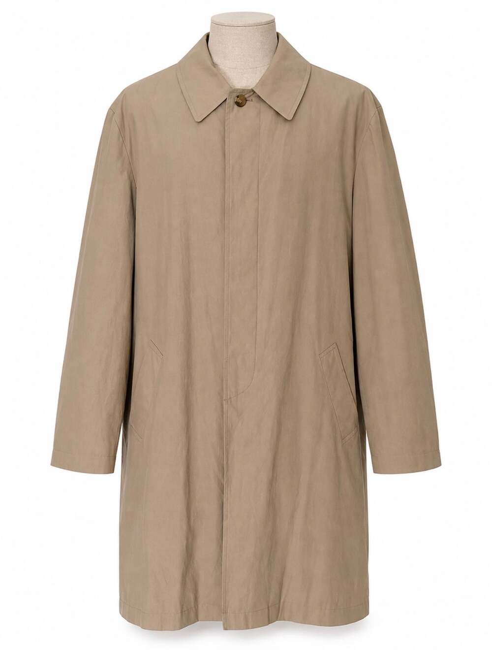Jos. A Bank Men’s 42L Tan Trenchcoat Zip-Out Wool Plaid Liner Overcoat Raincoat